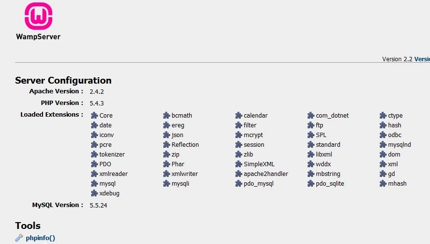 WampServer界面截图